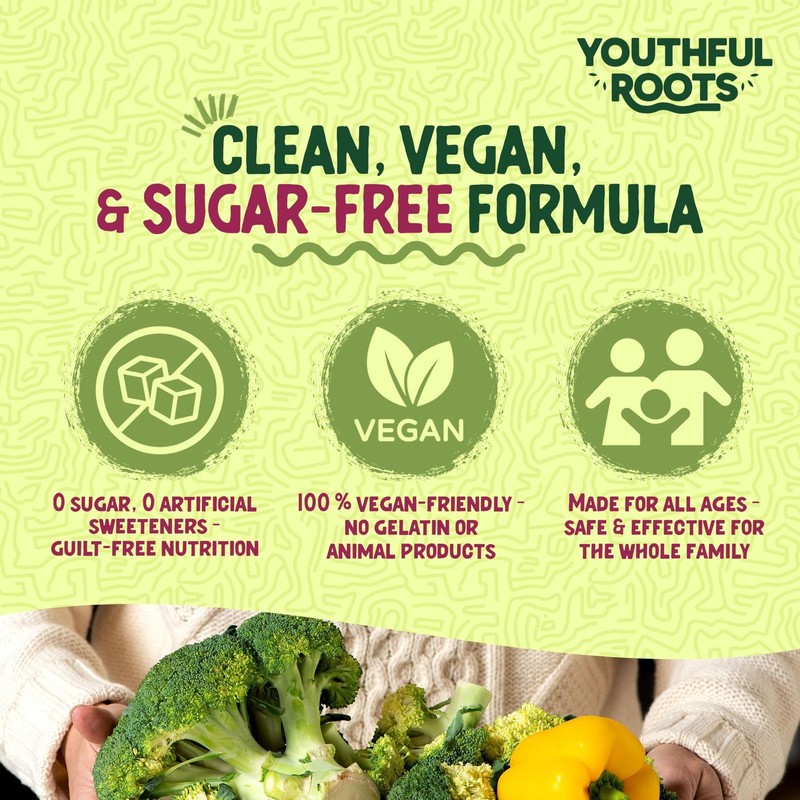 Youthful Roots Sulforaphane Gummies, UK 3rd Party Tested, Strawberry Flavour,