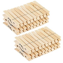 60 Traditional Wooden Laundry Pegs, Clothespins for Indoor and Outdoor Washing Lines, Clothes Drying Clips Also Perfect for Crafting, Art, DIY (2 Pack)