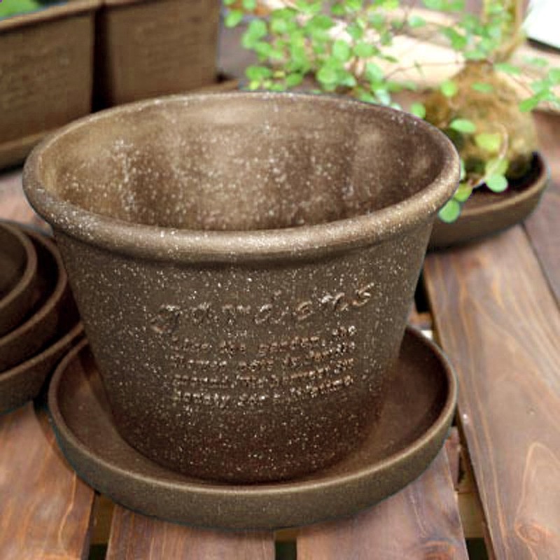 Hachimankasei Eco Pot, Planter, Shallow Type, Size 8, Navy ,