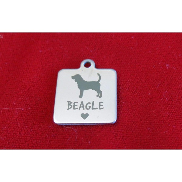 1pc "Beagle" charms in stainless steel (BC1363) Jewelry Making Supply