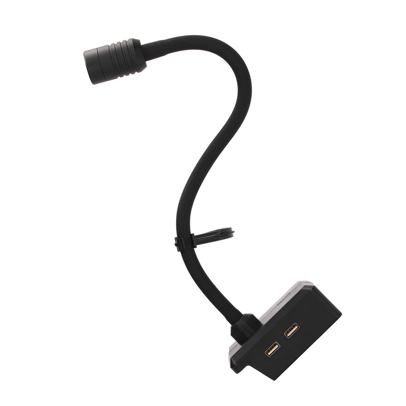 Gooseneck Work Light LED Cordless Lamp Rechargeable 2 USB Ports