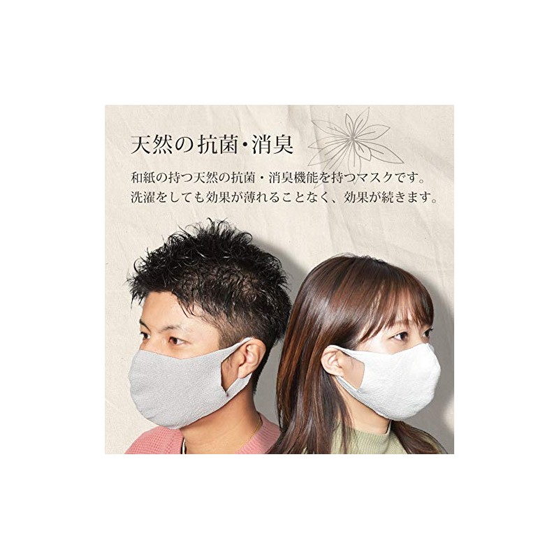 Japanese Washi Mask, Japan PAPER KNIT MASK, Men's, Women's, White,
