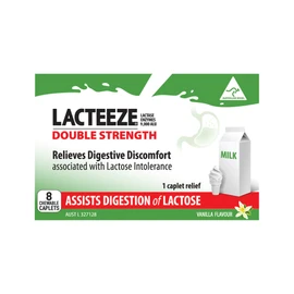 Lacteeze Double Strength Chewable (vanilla flavour) 8 Capsules