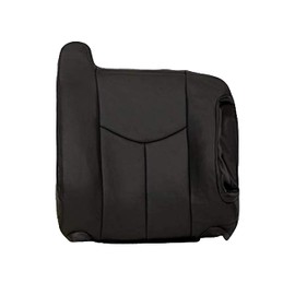 2003 2004 2005 2006 GMC Sierra Leather Seat Cover Replacement, GMC Sierra SLT SLE, Chevy Silverado, & Avalanche Seat Covers (Driver Top, Very Dark Pewter (Dark Gray))