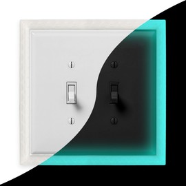 Glow in the Dark Light Switch Frame, 2 Toggle, Luminous Wall Plate Frame for Home, Bedrooms, Bathrooms, Decorative, or Emergency Use (Double Toggle)
