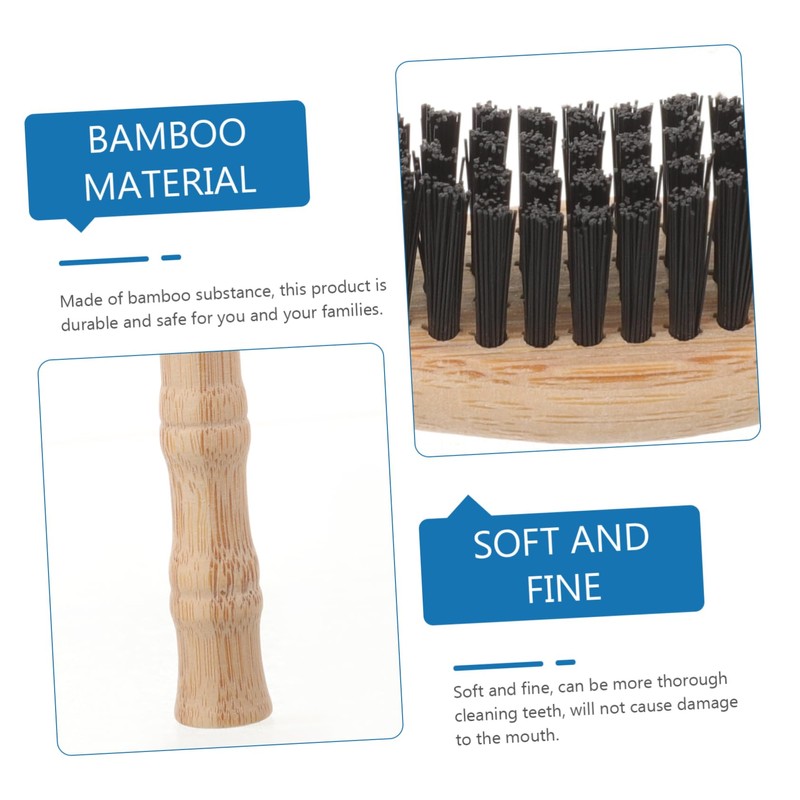 ORFOFE 4pcs Bamboo Toothbrushes with Soft Bristles Ergonomic Design for