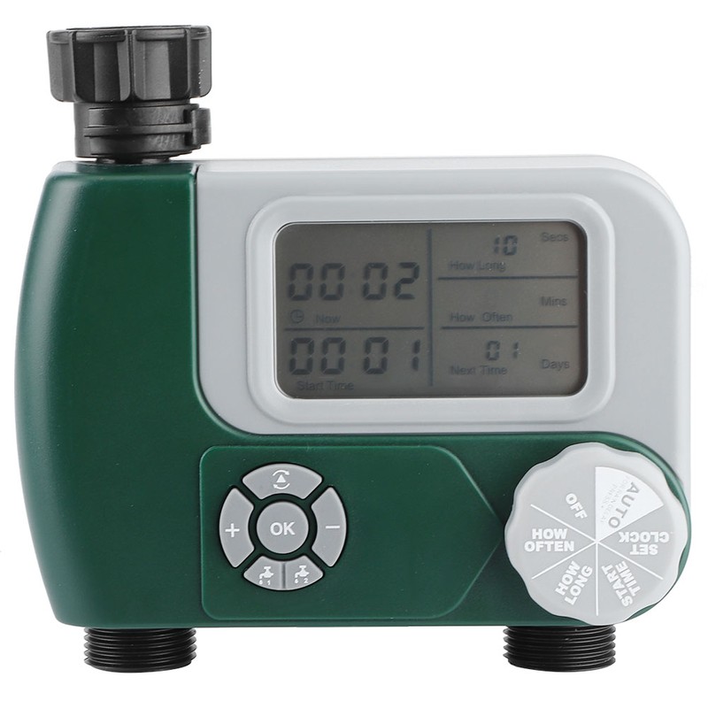 DualOutlet Timer Irrigation System Controller Intelligent Large Display Watering Controller