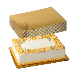 Fit Meal Prep [20 Pack] 14x10 Cake Board Rectangle Gold Cardboard Cake Boards, Quarter Sheet Disposable, Pizza, Desserts and Pastries Food Bottoms, Grease Proof and Moisture Resistant