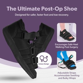 BraceAbility Post Op Shoe Foot Brace - Orthopedic Surgical Cast Shoe for Broken Toes, Injured Foot Protection, Stress Fracture Recovery Medical Boot for Women (M - Female)