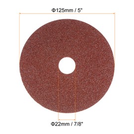 HARFINGTON 25pcs 36 Grit Aluminum Oxide Resin Fiber Discs 5" x7/8" Metal Sanding Grinding Discs for Angle Grinding Machine Polishing and Grinding Metals, Wood, and Fiberglass