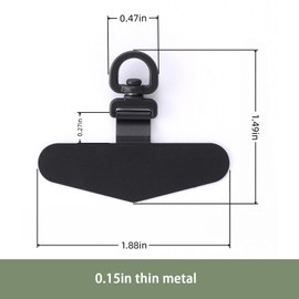 Phone Tether Tab,Lanyard Patch for Cell Phone, 360° Rotatable Stainless Steel Prevent Loss, Compatible Full Coverage Phone Cases Accessories Silver/Black/Gold (3, fashion silver)