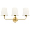 METWET Bathroom Light Fixtures, Brushed Gold Vanity Lights with Beige