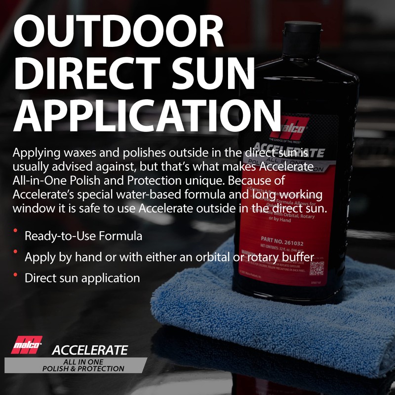 Malco Accelerate All-in-One Polish & Protection - One-Step Car Polishing