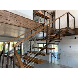 VistaView CableTec - Fast and Easy Stainless Steel Cable Railing Installation Kit for Residential Metal Posts - 1/8 Inch Cable, 5 Feet with Brown End Caps