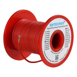 BNTECHGO 22 Gauge Silicone wire spool 100 ft Red Flexible 22 AWG Stranded Tinned Copper Wire