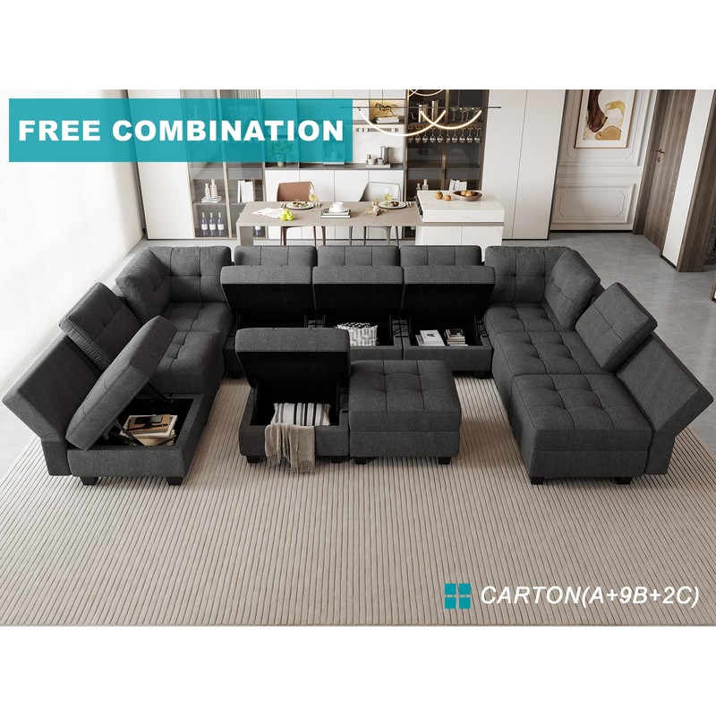 Belffin Armrest Module for Modular Sectional Sofa Couch Side Armrest