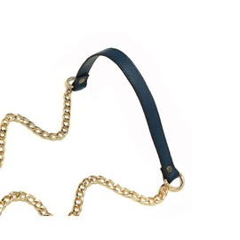 VanEnjoy 18MM Replacement Chain & Genuine Leather Shoulder Crossbody Straps for Handbags Purse Bags (Blue)