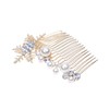 DOITOOL 2 Pcs Alloy Simulated Pearl Snowflake Hair Comb Styling