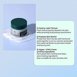 YADAH Crema de cactus 1.69 onzas líquidas – Hidratante facial que forma barrera de humedad para piel seca sensible