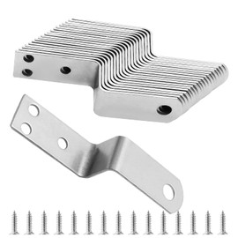 Bivethoi 20pcs Metal Z Bracket 0.7 Inch / 18mm Picture Frame Brace Bracket, Z Angle Bracket Corner Mounting Shelf Bracket with Screws, Z Furniture Bracket Fastener Photo Frame Brace Accessories