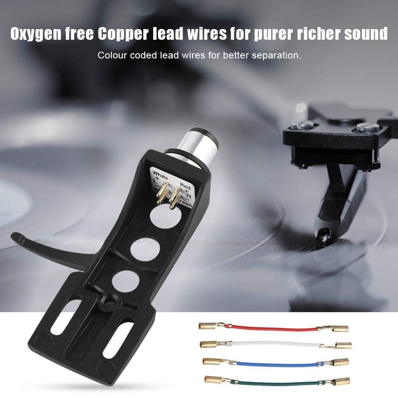 Tihebeyan Turntable Headshell with Connection Wires, Universal Turntable Pickup Phono