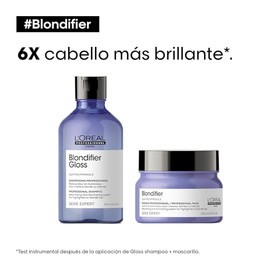 LOral Professionnel Paris Blondifier Mascarilla  Mascarilla restauradora y iluminadora  Mejora el brillo y combate los tonos amarillos  Para cabello  