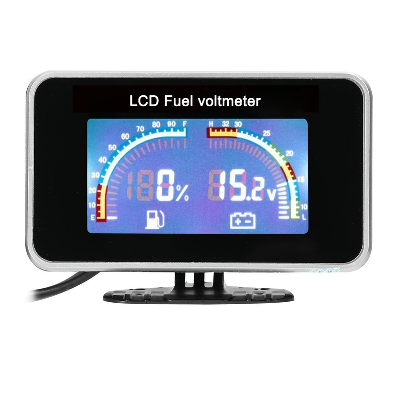 2-in-1 LCD Car Digital Fuel Level Gauge Voltmeter Universal Instrument