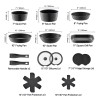 17-Piece Black Granite Nonstick Cookware Set Detachable Handle Space-Saving Induction
