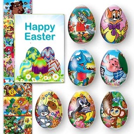 Lot of 2 * 7 Easter Egg Decoration Thermo Heat Shrink Sleeve Wraps Pysanka for 14 Easter Eggs