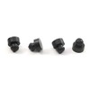 Pkg of 4 - Black Medium-Hard Flexible Plastic Push in