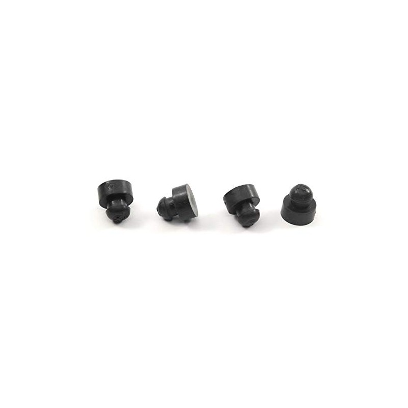 Pkg of 4 - Black Medium-Hard Flexible Plastic Push in