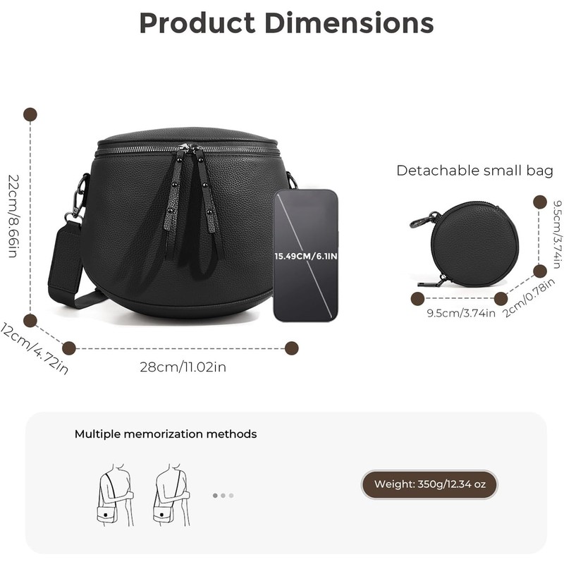 Large Leather Fanny Pack Crossbody Sling Bags With bum bags
