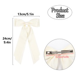 Pack of 2 Bow Hair Bows Women, Black Bow for Hair Clip with Bow, Hair Bands Clips Hair Accessories for Girls Women (Beige, Pink)