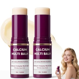 Bálsamo Multi Volumen de Calcio, 2Pcs Barra Hidratante de Colágeno y Elastina para Cuidado de Ojos, Arrugas y Piel Suave, Ideal para Cuello y Rostro