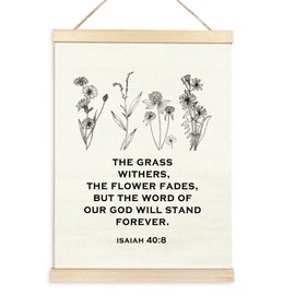 TAEDIN Purity Scripture Wall Decor Poster Hanger Frame, Wall Scroll Biblical Wooden Canvas Artwork Print Hanging Sign Decor, Christian Bible Verse Faith for Home Church Office Bedroom Decor 12X16