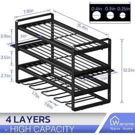 Zjyufy 4 Layer Power Tool Organizer Wall Mount, Cordless Tool Organizer Drill Holder Garage Tool Storage Rack with 4 Slots for Tool Room Workshop Garage