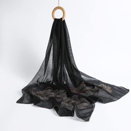 WINCESS.YU Silk Scarf for Women Lightweight Shawls and Wraps for Weddings Fashion Pashmina Shawl Embroidered Scarves