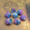 CREEBUY DND Dice Set Lake Blue & Purple Polyhedral RPG