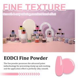 EODCI Nail Dip Powder, Pink Color Dipping Powder - Odor-Free& - Long-Lasting Dip Nail Color Lasts 28 Days - Low-Odor & No UV Lamp Required - 1oz