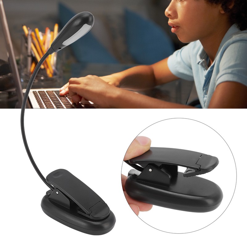 Clip On Light Black 9 Level 7 Lamps Foldable Flexible