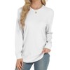 AURUZA Long Sleeve Shirts for Women, Crew Neck Side Split