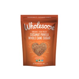Wholesome Sweeteners 16-Ounce Organic Sucanat Panela Whole Cane Sugar, Fair Trade, Non-GMO Project Verified, Gluten Free & Vegan for Baking, Sprinkling and More, 12 Pack