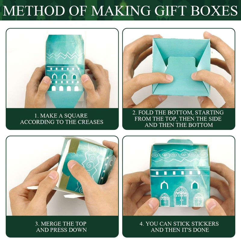 Ramadan Calendar for Filling, 30 Gift Boxes with Number Stickers,