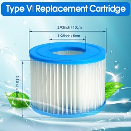 Nayciiy Type VI Spa Hot Tub Filters Cartridge Inflatable Hot Tub and Other Type Spa Inflatable Filter Cartridge Accessories (4pcs)