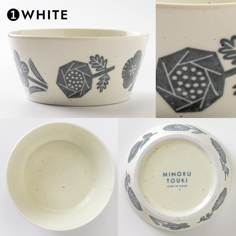 Mino Pottery PLANTAREE-RIKKA- 130 Pack Bowl, White, Set of 2,