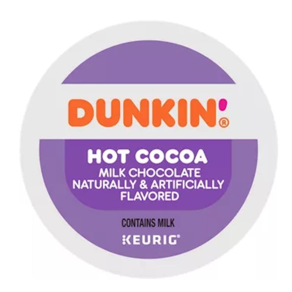 Dunkin Donuts - K-cups de chocolate con leche caliente - Cacao para cafeteras Keurig K-cup - 24 unidades
