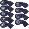 anddat Iron Headcover, Wedge Cover, PU Leather, 9-piece Set, Embroidery,
