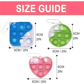 Gytera 27 Pcs Mini Pop Fidget Toys Adults, Simple Pop Keychain Bulk Push Bubble Sensory Stress Relief Toys for Kids, Small Pop Key Chain Decorations Gift for Kids Basket Stuffers Filler