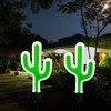 SunKite Cactus Solar Stake Lights Outdoor,Waterproof Solar Neon Lights for
