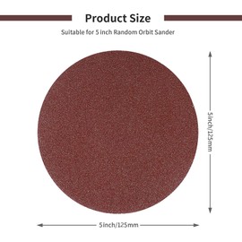 125 mm Eccentric Sandpaper, 400 Grit, 125 mm Sanding Discs for Random Orbital Sanders, 5 Inch Velcro Sanding Sheets for Wood Materials, Chipboard, Metal (Pack of 30)